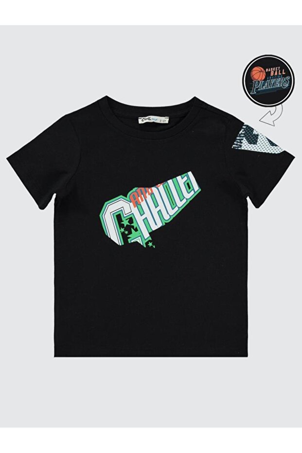 Basketball Players Printed 2-5 Years Old T-Shirt - Black 4-5 Years Old