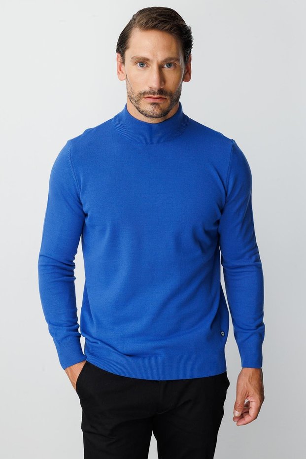 Cobalt Standard Fit Slim Fit Half Fisherman Straight Long Sleeve Knitwear