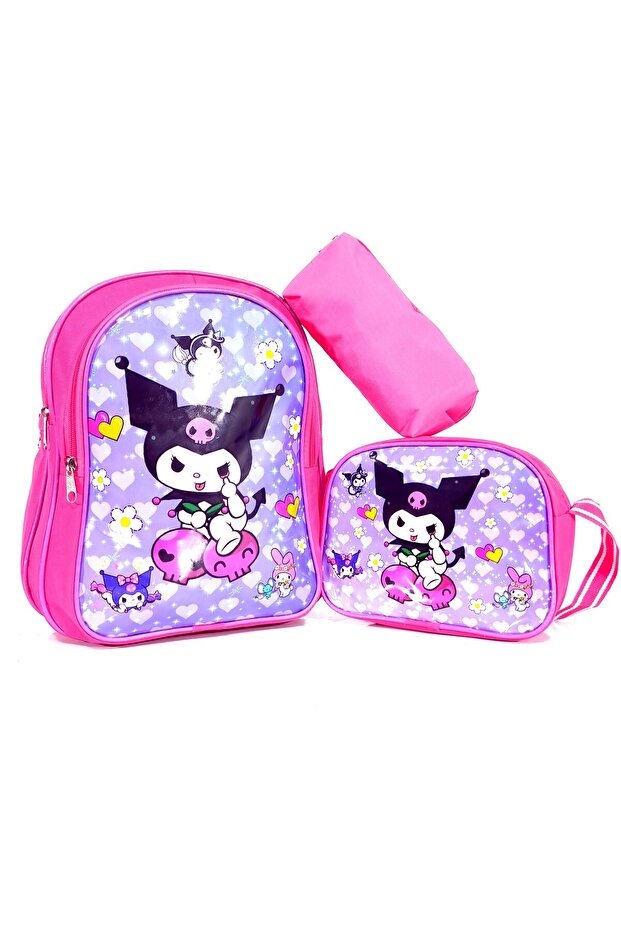 Girl's Kuromi Illustrated Lunch Box Primary School Kindergarten Student School Bag