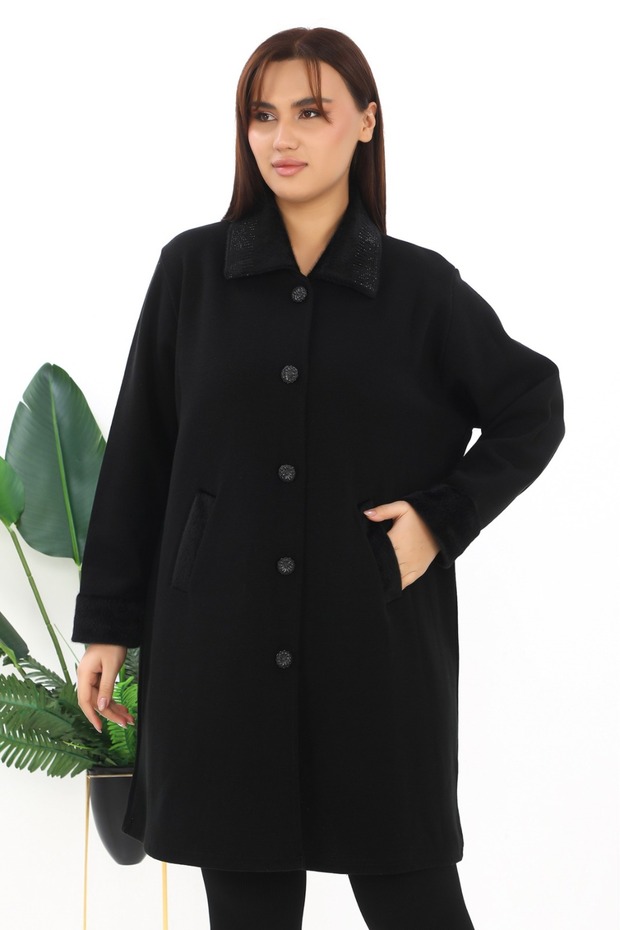 Kare Yaka Çelik Örme Kaban - 2