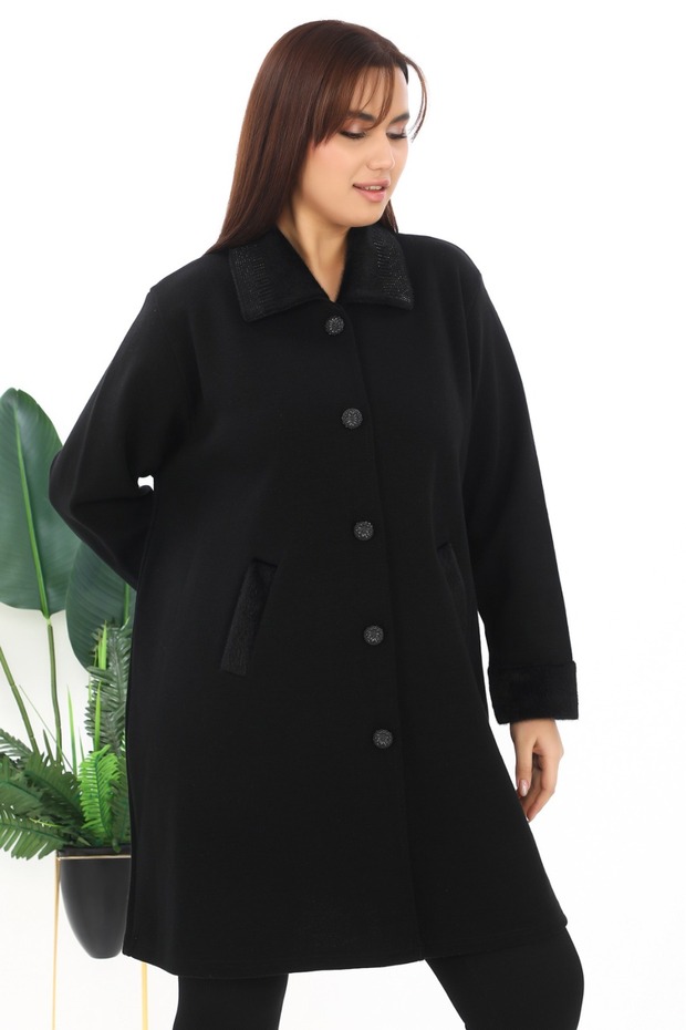 Kare Yaka Çelik Örme Kaban - 3