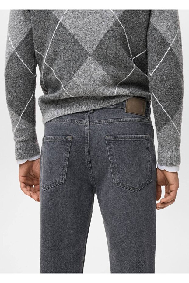 Regular kesim pamuklu jean pantolon - 6