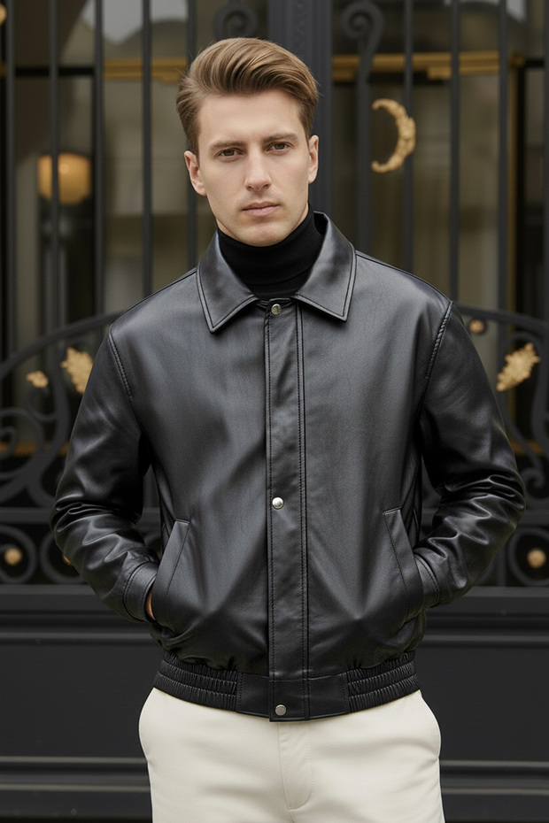 Oversize Erkek Deri Ceket - 2