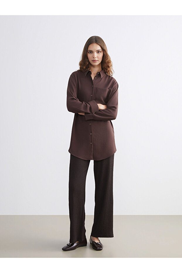 Cep Detaylı Kadın Gömlek Tunik - 2