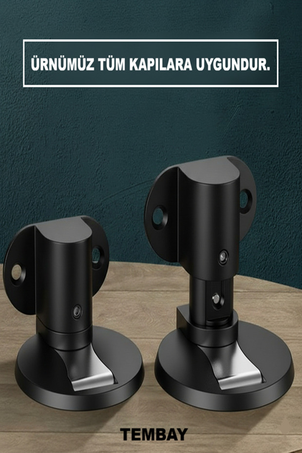 SİYAH Mıknatıslı Metal Kapı Stoperi Akılı Kapı Tamponu Yapışkanlı Kapı Stoperi Vidalı Kapı Stoperi - 7