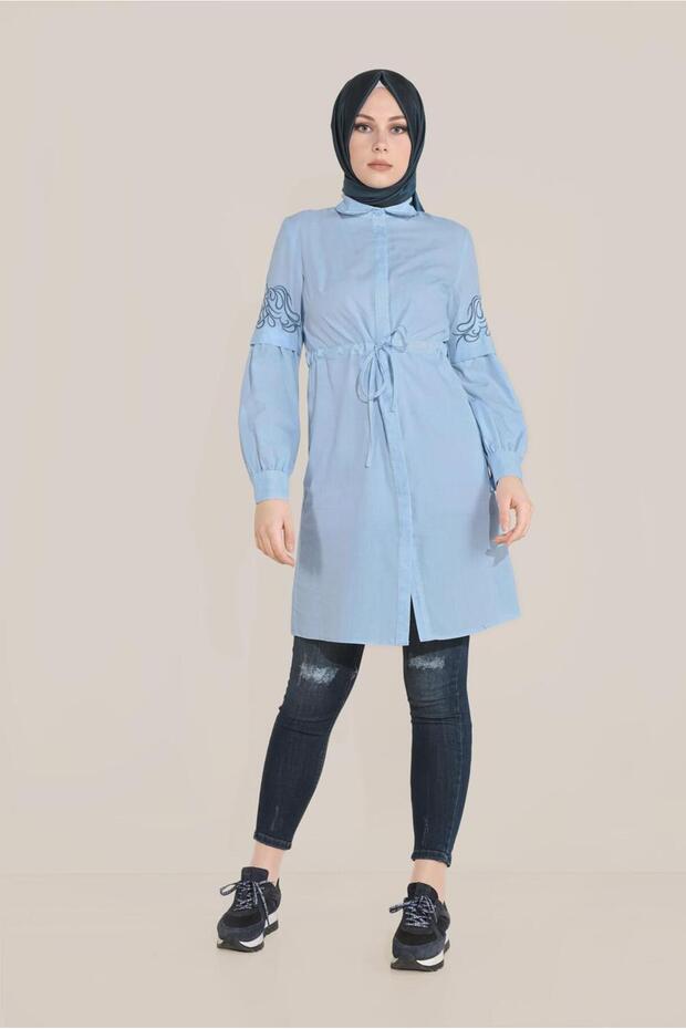Elastic Tunic with Embroidered Waist Sleeves 40616
