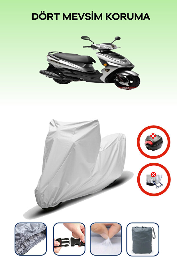 Bumoto/For Jinling Terra 100Cc Grey Waterproof Motorcycle Tarpaulin Rear Bag Is Not Compatible