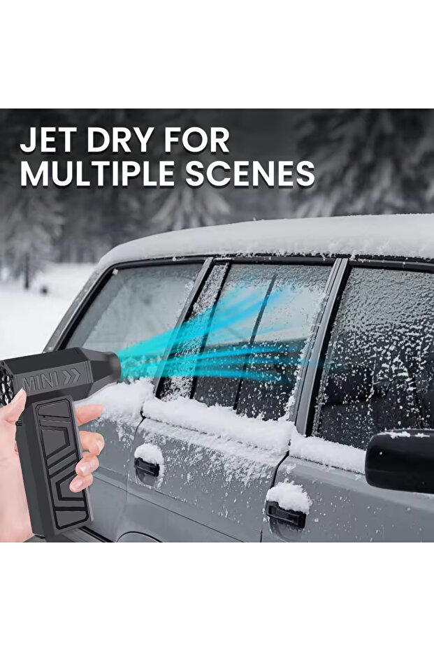 black Turbo Fan Electric Air Duster Portable 130000RPM Cleaning Jet Blower Tool Car Blowing Snow 4 G - 5