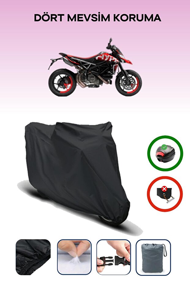 Ducati Hypermotard 821 BLACK MOTORCYCLE BRAND BACK BAG UNCOMPATIBLE