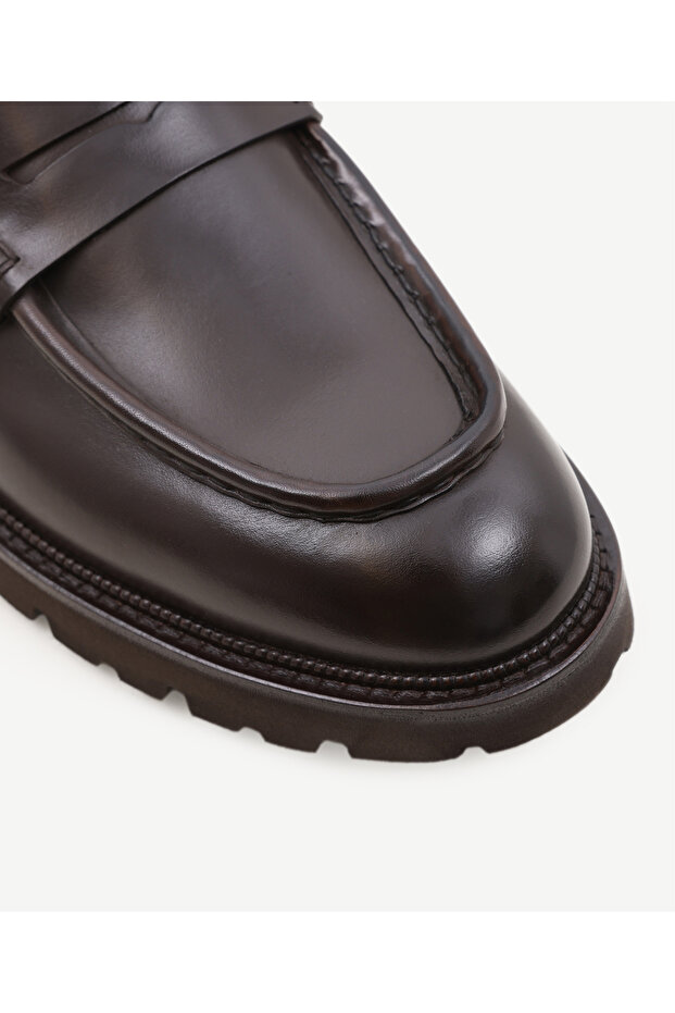 Kalın Tabanlı Deri Loafer - 2