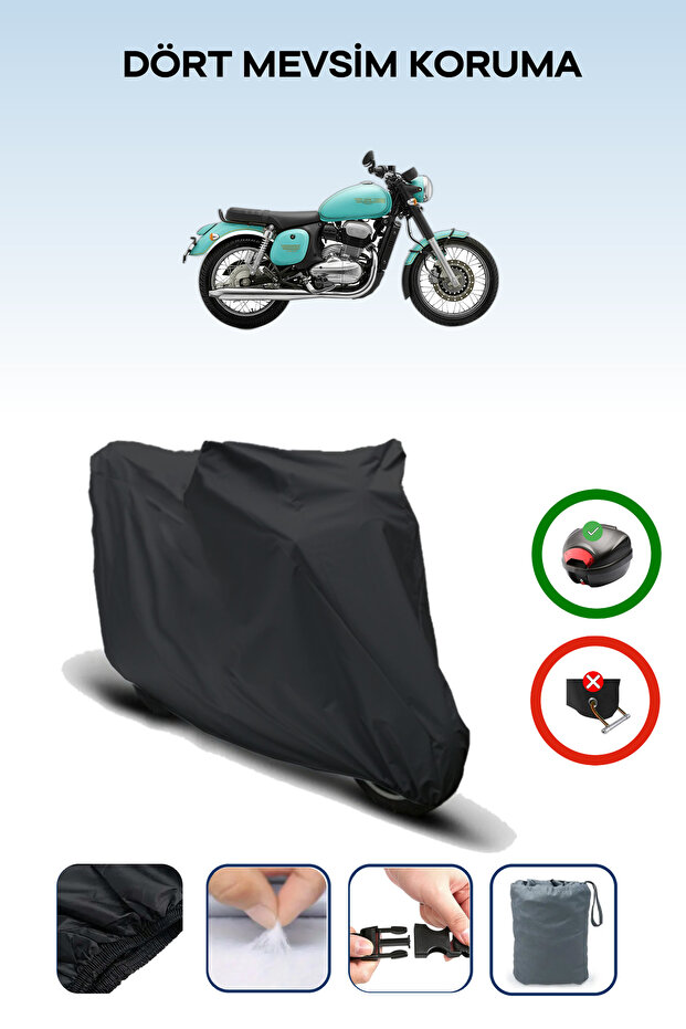 Black Jawa Forty Two Motorcycle Canvas Rear Bag Compatible