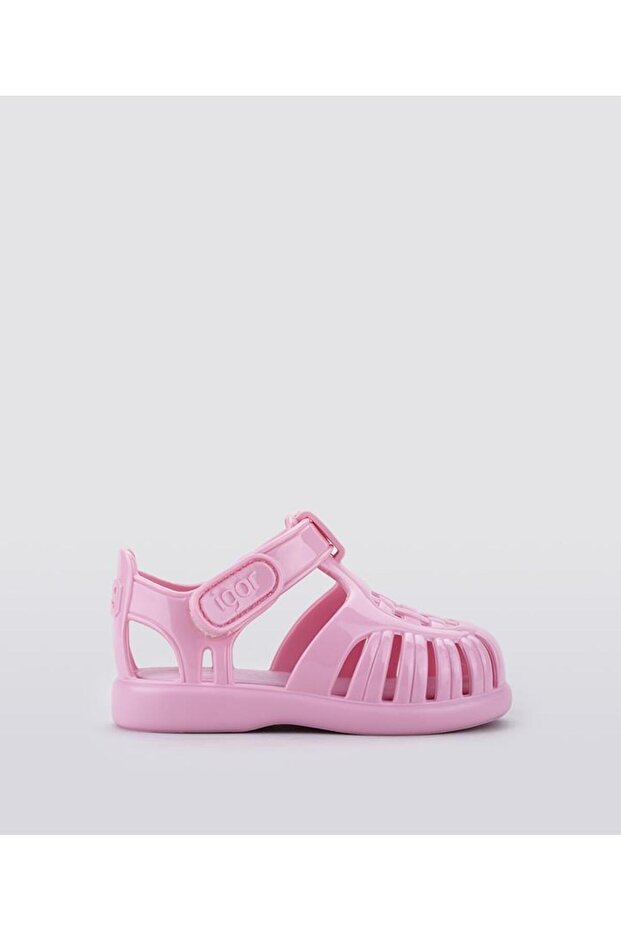 Sandale plate pentru fete roz - 1