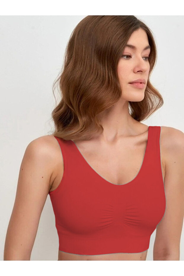 Panax Model Recovery Firming Bustier مع وسادات سميكة باللون الأحمر