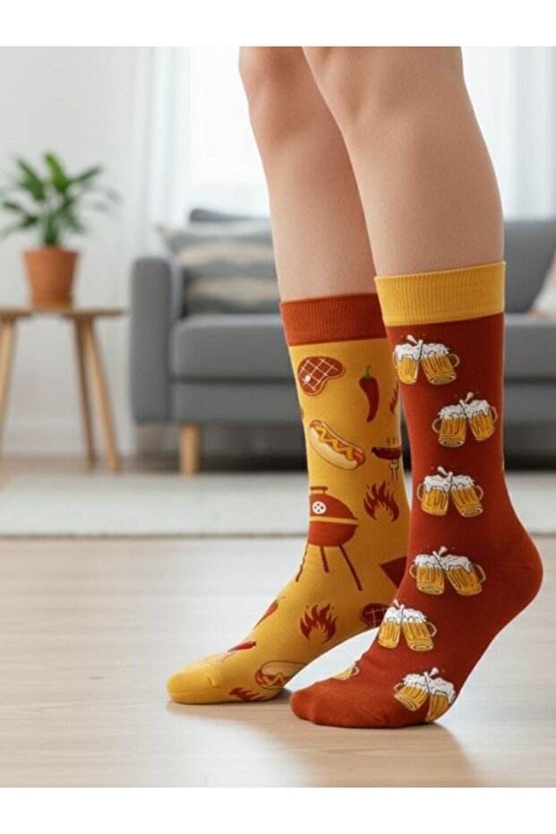 جوارب بنمط شواء بيرة على اليمين واليسار - 1