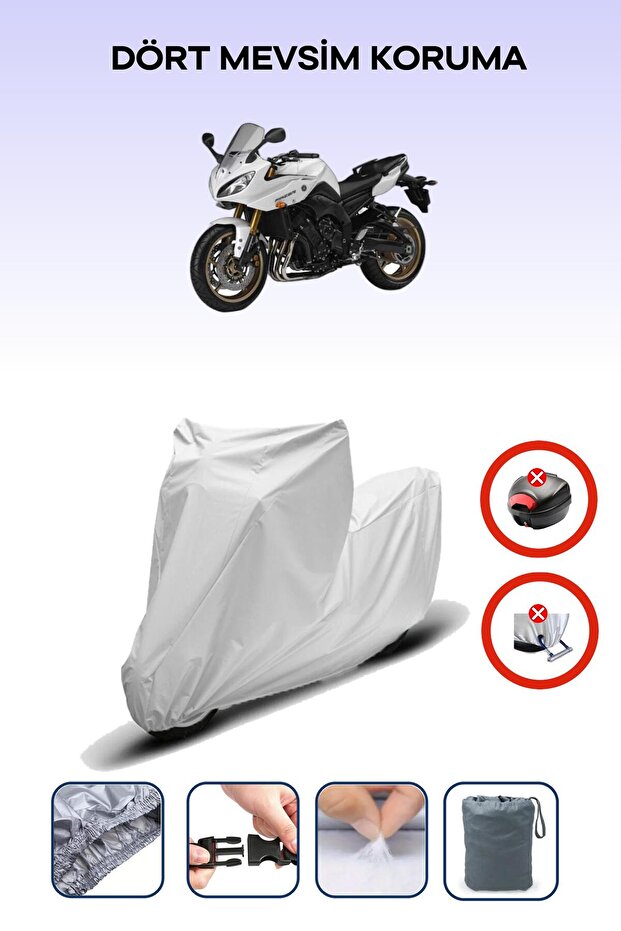 Yamaha Fazer 8 Abs Gray Motorcycle Tarpaulin Rear Bag Unmatched