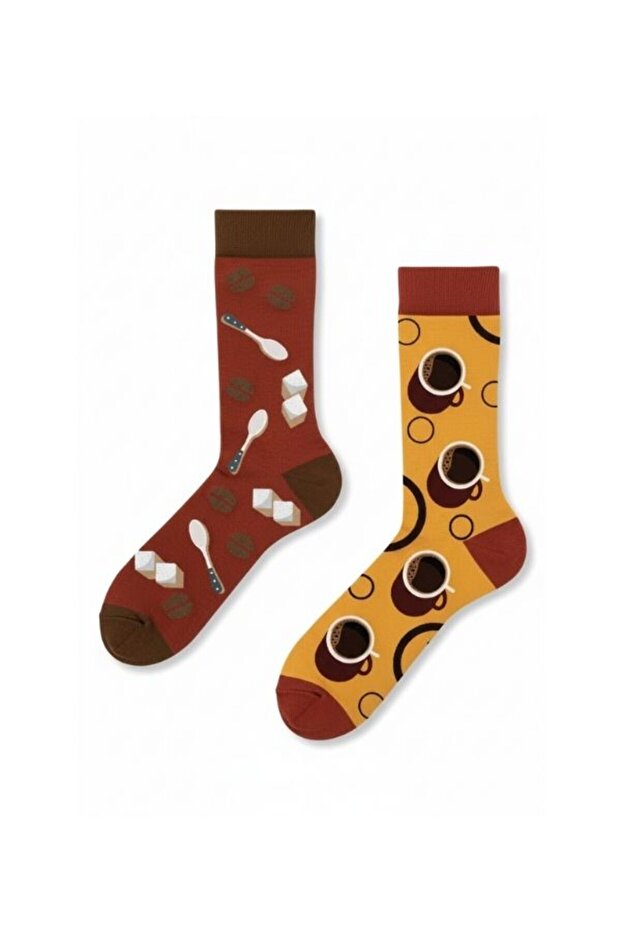 جوارب بنمط القهوة على اليمين واليسار - 2