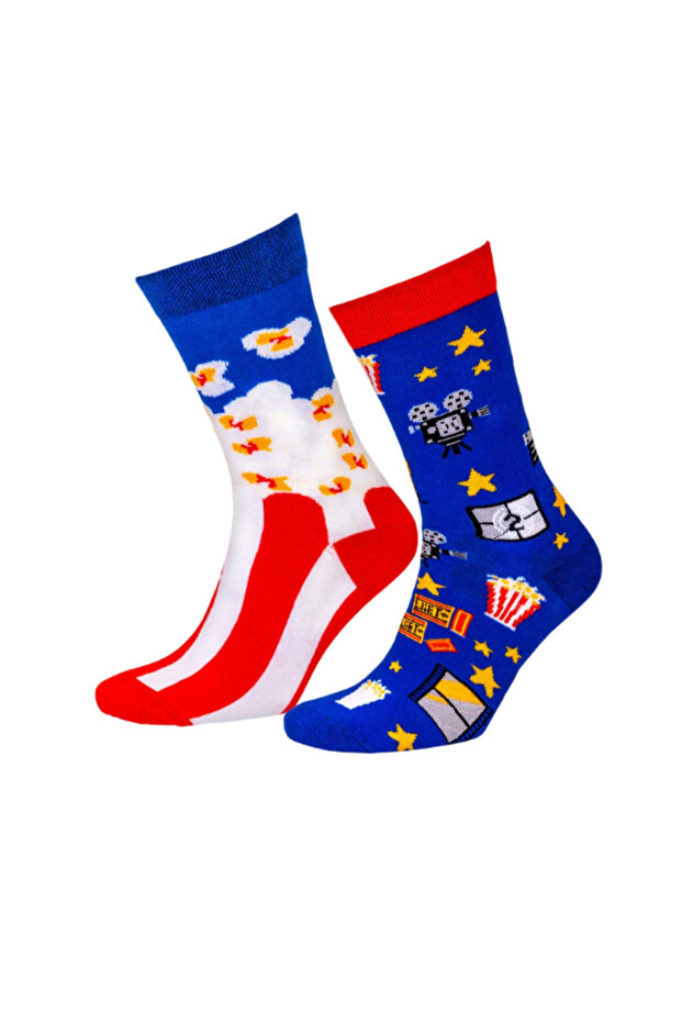 Left and Right Popcorn Patterned Socket Socks - 2