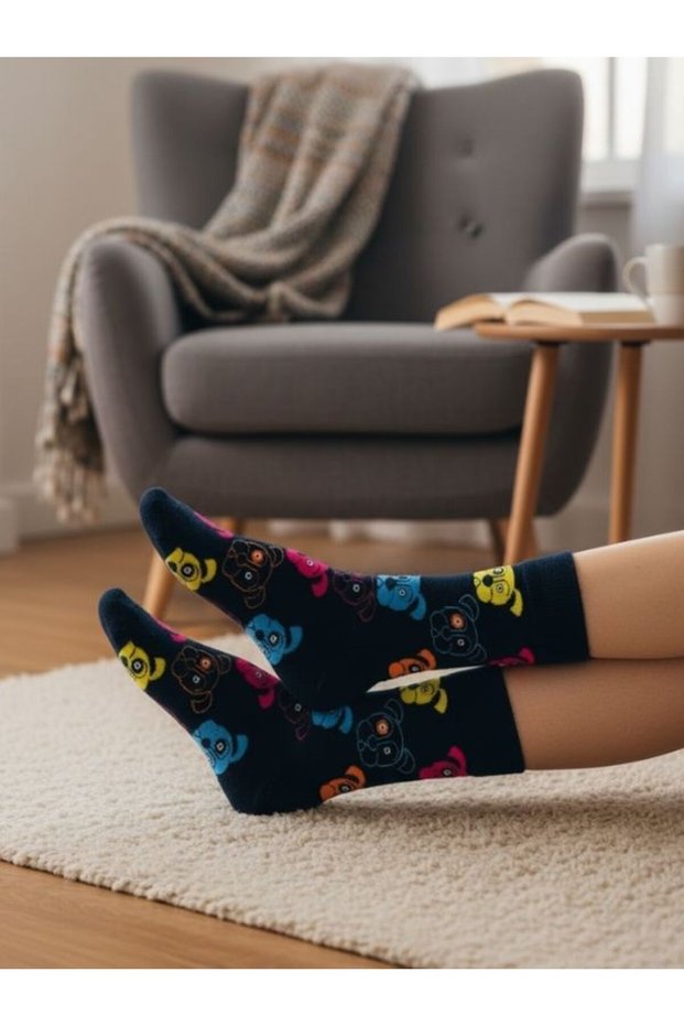 Colorful Puppies Design Socket Socks