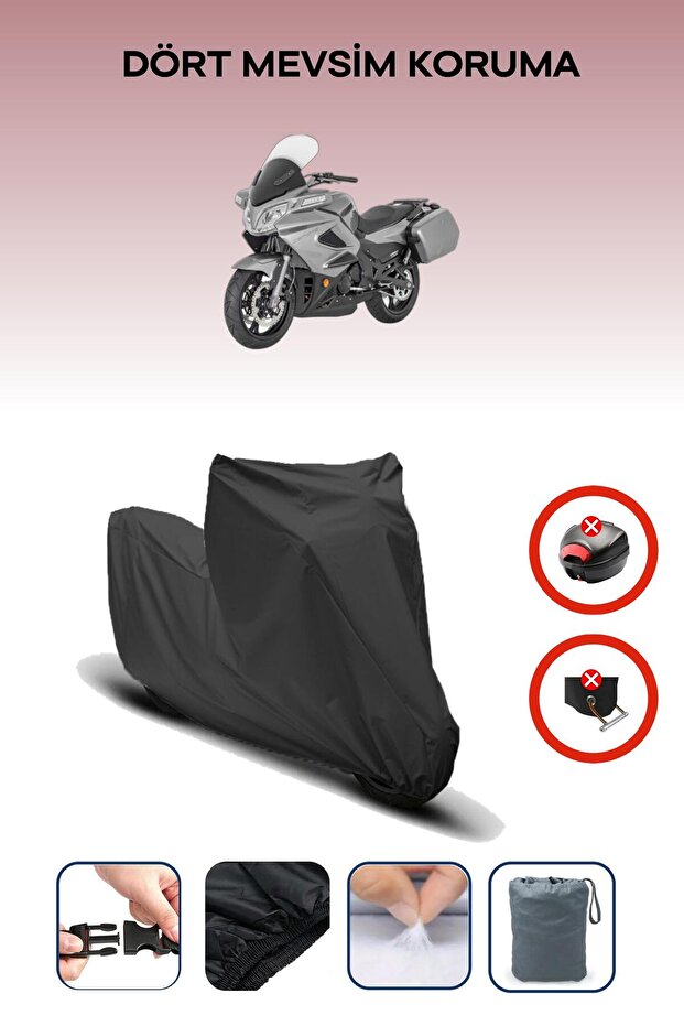 حقيبة خلفية من القماش المشمع للدراجات النارية باللون الأسود Cf Moto 650tk غير متوافقة