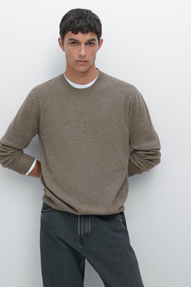 Yün karışımlı bisiklet yaka kazak - 2