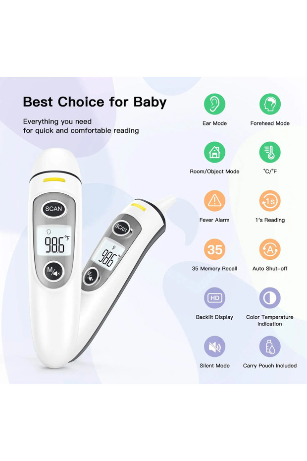 Kingclinic Digital Ear Thermometer Ear and Forehead Mode Ideal for Family Kids and Adults 1 Secon... - 5