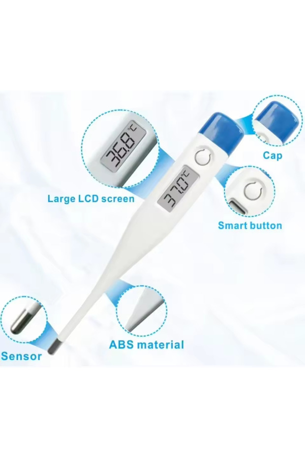 Deep Blue 1 PC Digital Thermometer Good Quality Clinical Oral Underarm Rectal Test Baby Adult Fever - 2