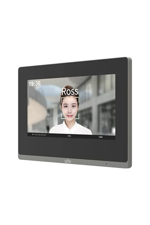 TCP/IP video intercom monitor, LCD TFT Touch Screen 7 inch, PoE, WiFi - UNV OEI-372S-H-W - 3