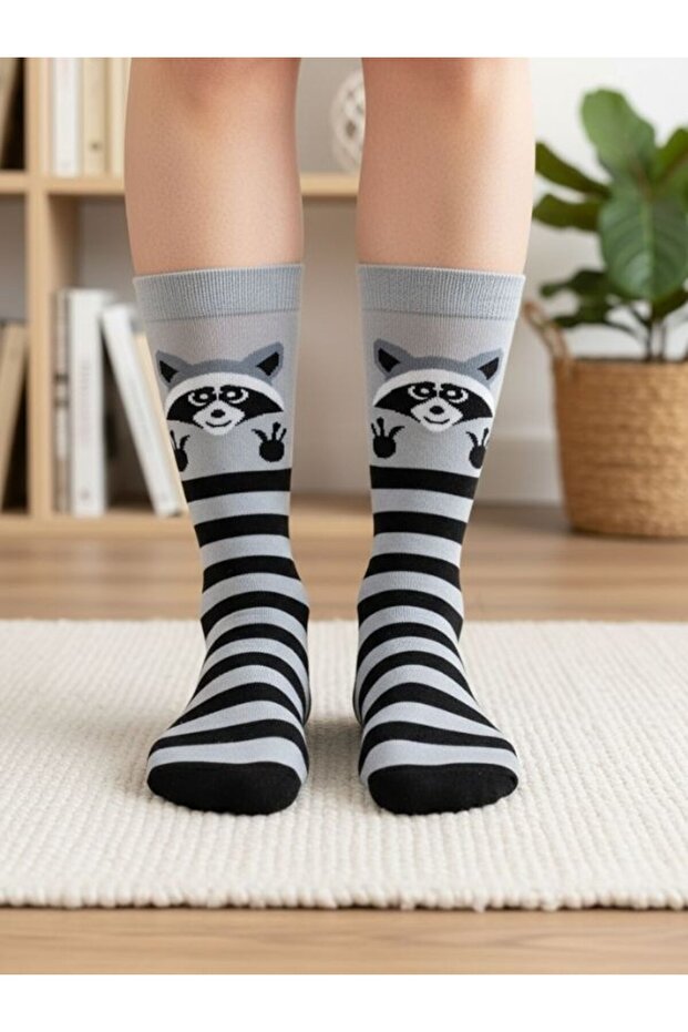 Raccoon Design Socket Socks - 1