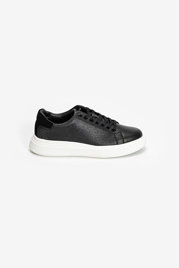 Logolu Kadın Siyah Sneaker - 1