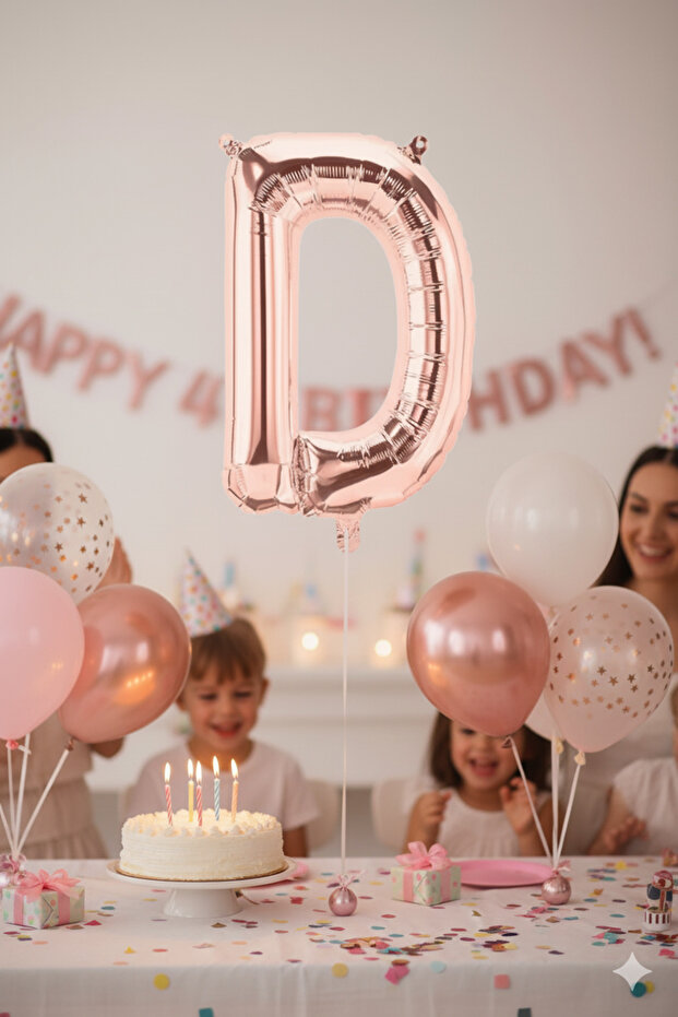 Rose Gold Foil Balloon 36 - 40 cm (D) Letter