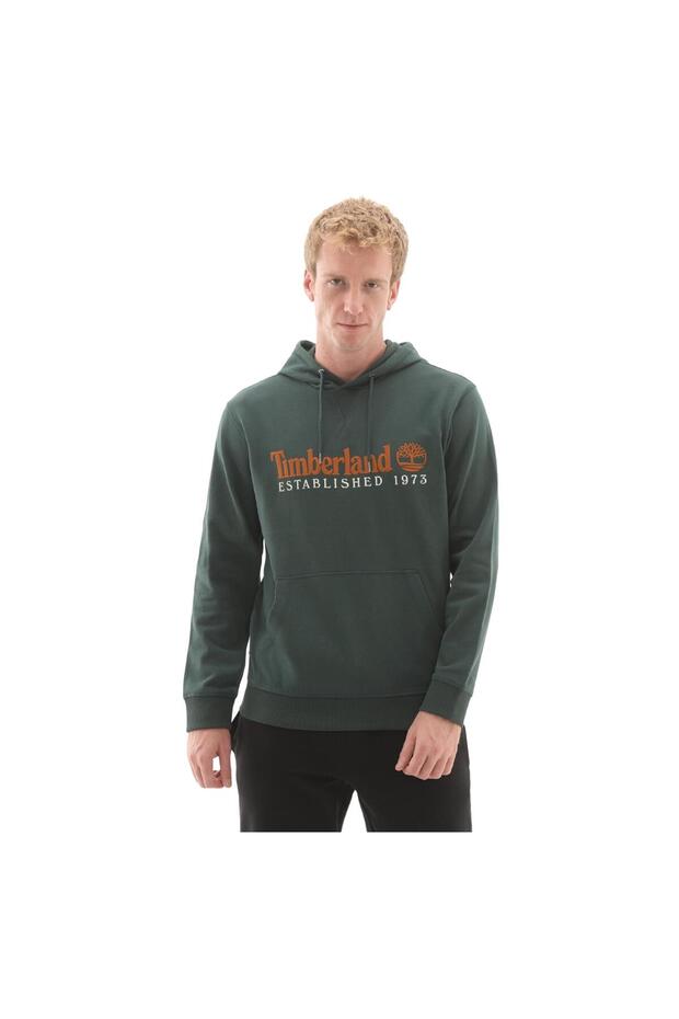 B0A5Mx83171-R Established 1973 Embroidered Logo Loopba Men's Sweatshirt Green