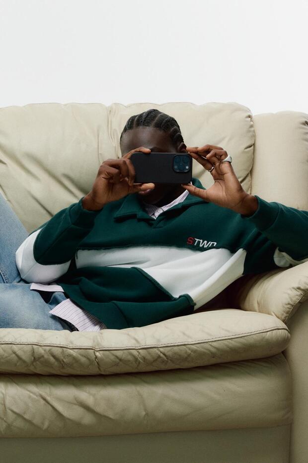 STWD panelli polo sweatshirt - 1