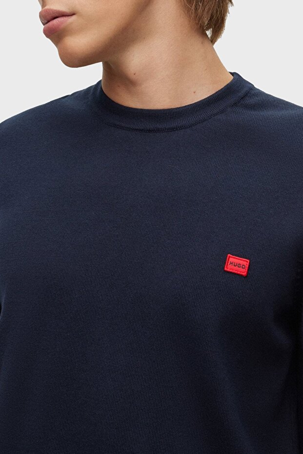 Logolu Bisiklet Yaka Regular Fit % 100 Pamuk Kazak Erkek Kazak 50475083 410 - 3