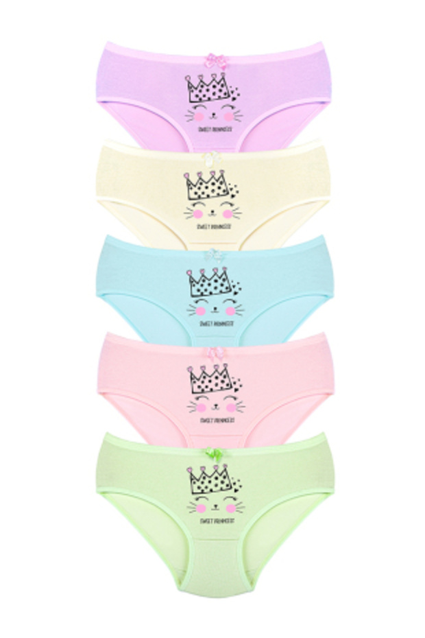017 Girl's Mix 5 Pack Printed Panties V22