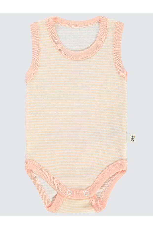 Striped Printed 1-36 Months Snap-On Bodysuit - Powder 9-12 Months
