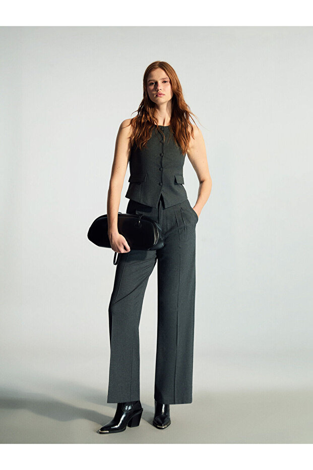 Anthracite Crew Neck Women's Vest