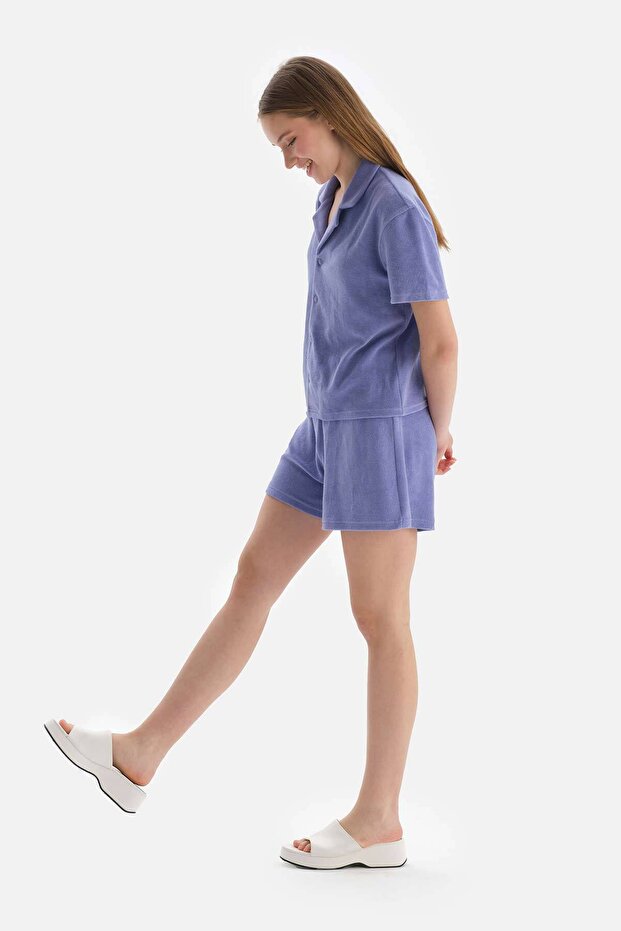 Lila Havlu Şort - 3