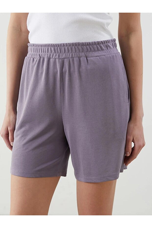 Beli Lastikli Kadın Şort - 3