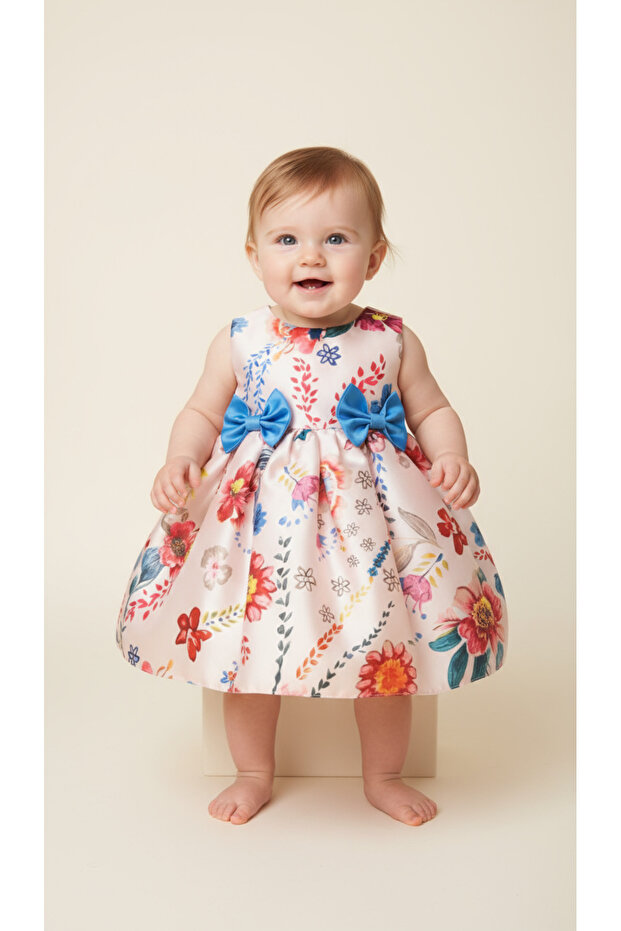Baskılı Bebek Elbise - 5