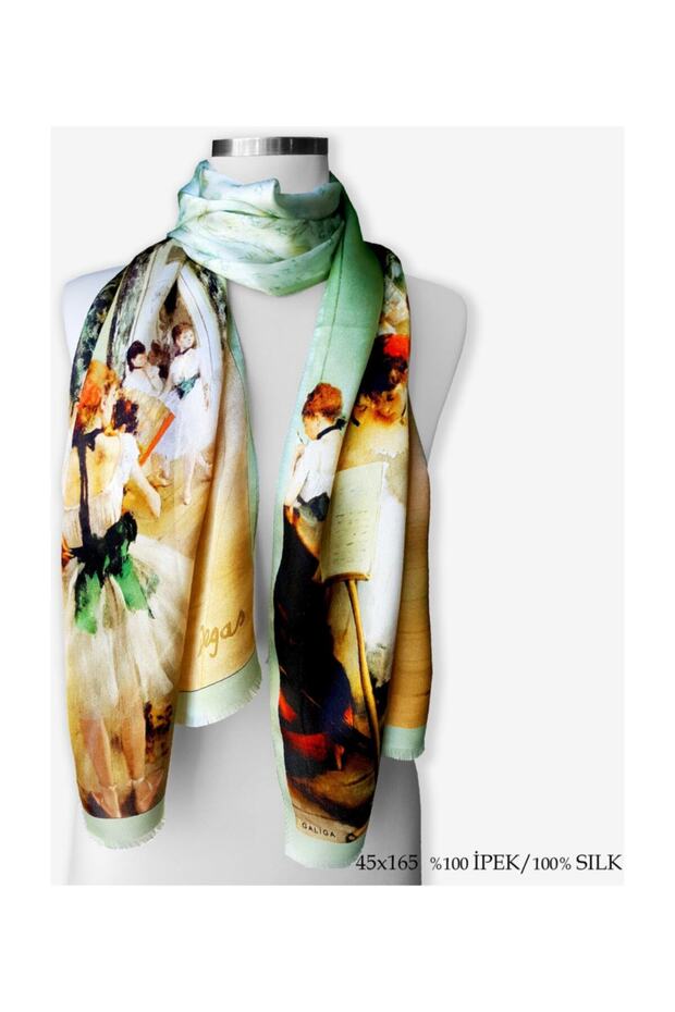 Degas Ballet %100 İpek Fular 45x165cm "Art On Silk" - 5