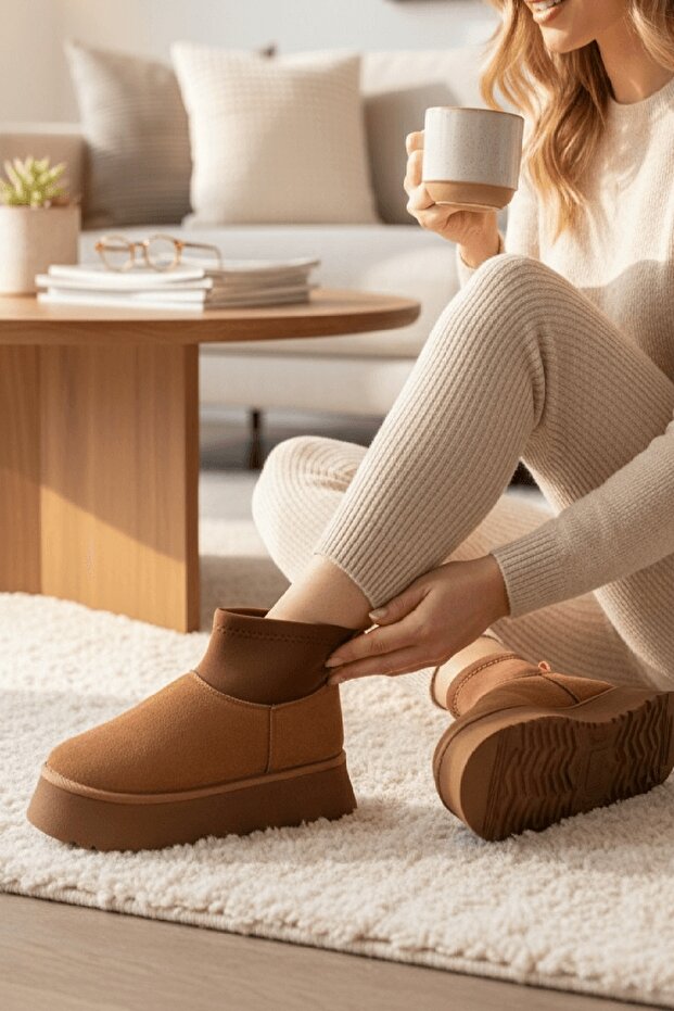 Slavia Taba (4.5 CM) İçi Kürklü Streçli Günlük Kullanım Bot - 2