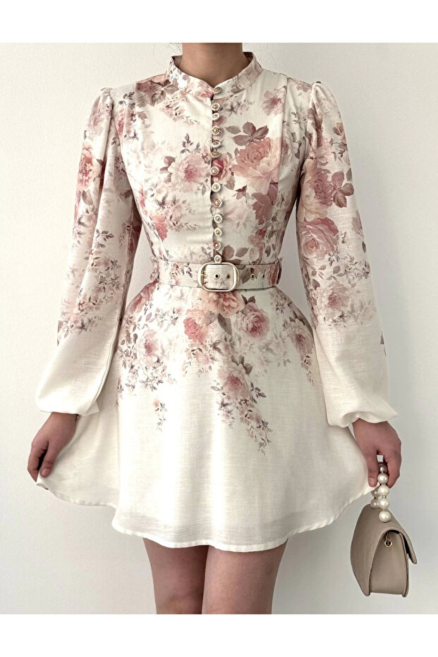 Simsor Çiçekli Elbise - 1