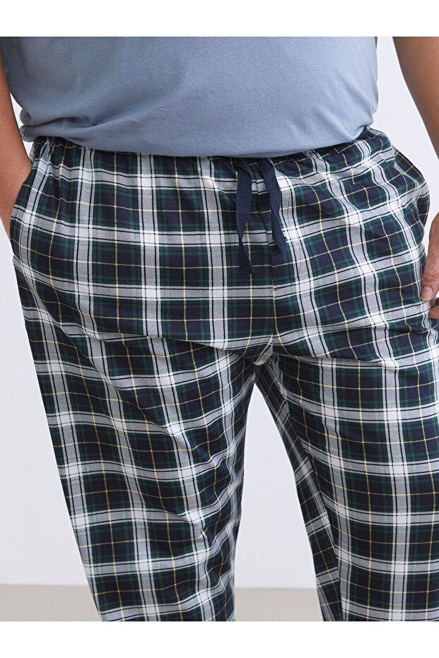 Peak Yeni Sezon Standart Kalıp Ekose Erkek Pijama Alt - 3