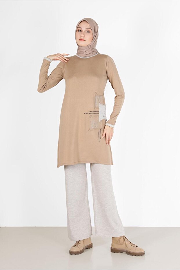 YAMA DETAYLI TRİKO TUNİK 42033 - 1