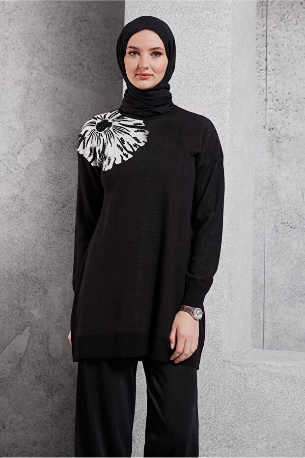 BONCUK İŞLEMELİ TRİKO TUNİK 44914 - 1