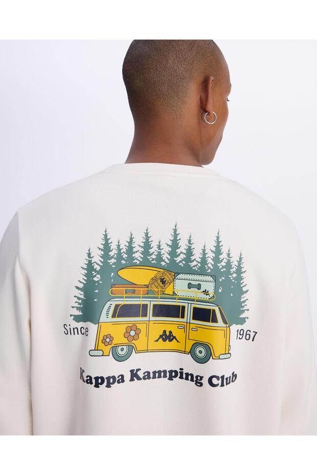 Authentic Graphik Pyke Unisex Beyaz Regular Fit Sweatshirt - 4