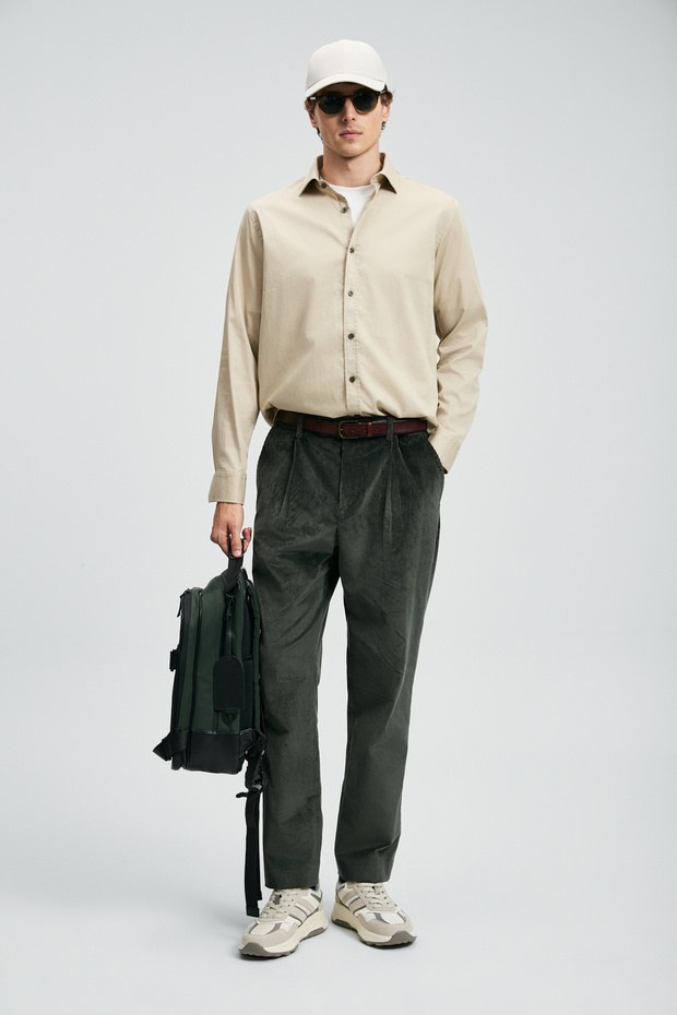 Ferla Erkek Basic Gömlek Regular Fit Bej - 2