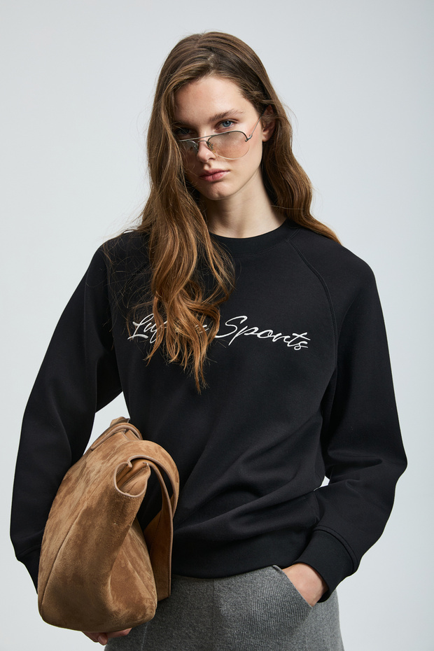 Ander Kadın Örme Sweatshırt Siyah - 4