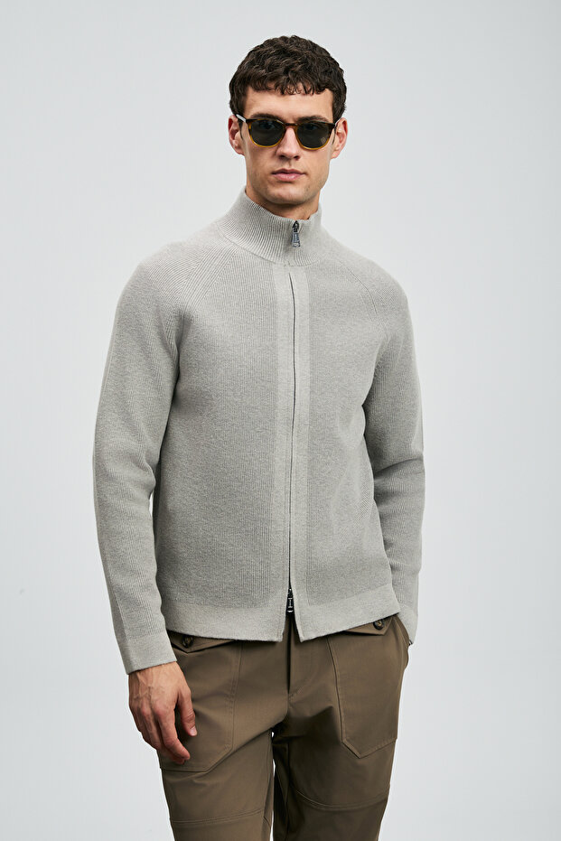 Amber Erkek Hırka Vizon - 1