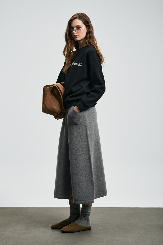 Ander Kadın Örme Sweatshırt Siyah - 5